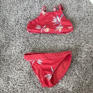 Red Floral Roxy Bikini Set